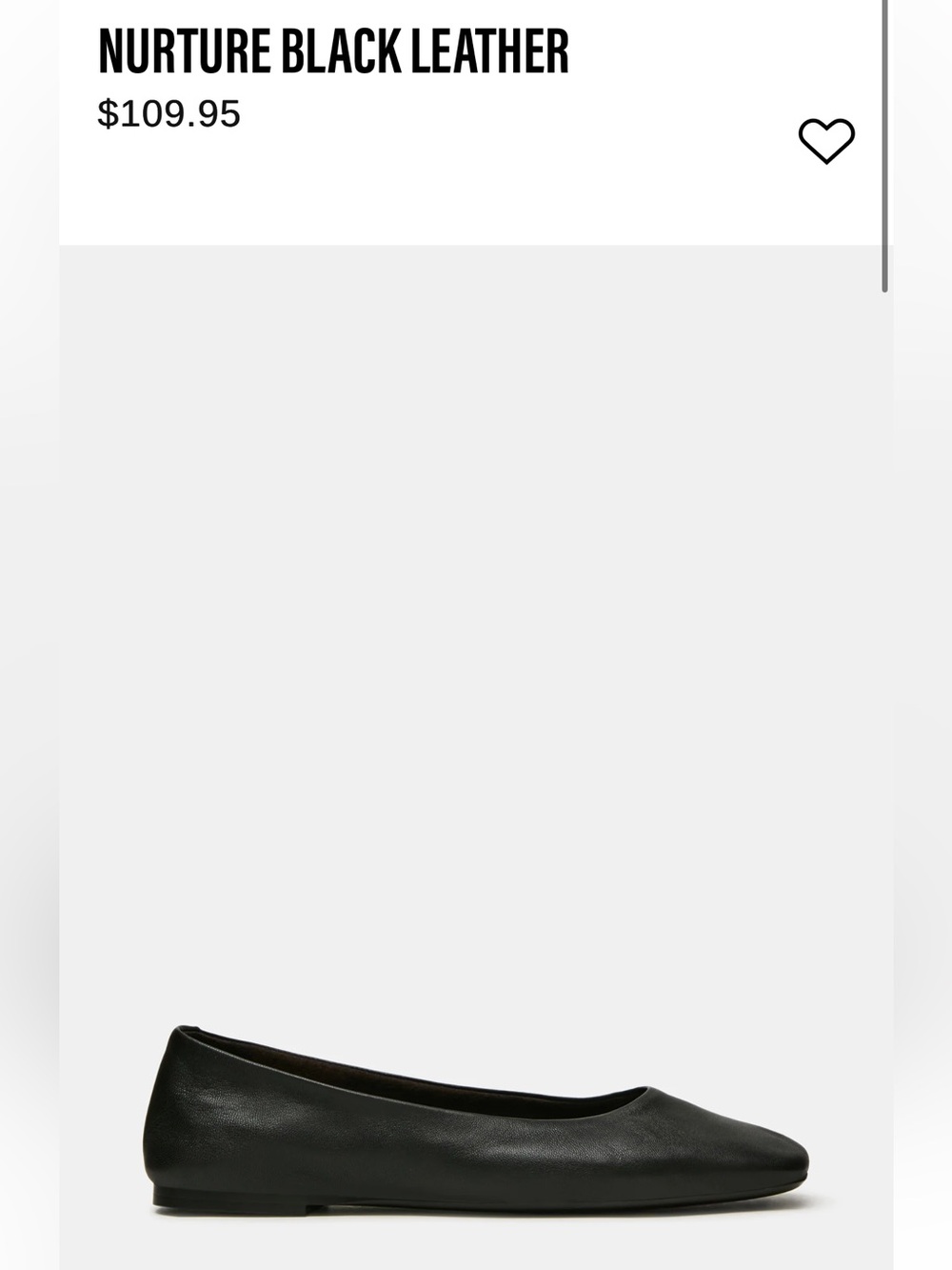 Steve Madden Nurture Black Leather Ballet Flat